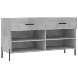 Berkfield Home Shoe Bench Concrete Grey 102x35x55 cm Engineered Wood - Size: 102 x 35 x 55 cm