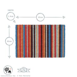 Nicola Spring Coir Door Mats - 60 x 40cm - Pinstripe - Set of 2 - Size: 40 cm x 60 cm - thumbnail 3