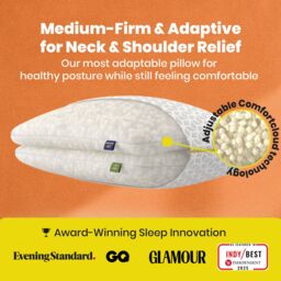 Brightr Sleep Luna Best Memory Foam Pillow for Neck Pain & Side Sleepers in Grey - thumbnail 2