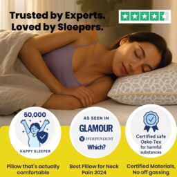 Brightr Sleep Luna Best Memory Foam Pillow for Neck Pain & Side Sleepers in Grey - thumbnail 5