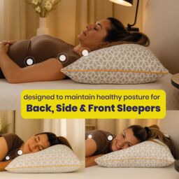 Brightr Sleep Luna Best Memory Foam Pillow for Neck Pain & Side Sleepers in Grey - thumbnail 9