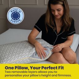 Brightr Sleep Luna Best Memory Foam Pillow for Neck Pain & Side Sleepers in Grey - thumbnail 8