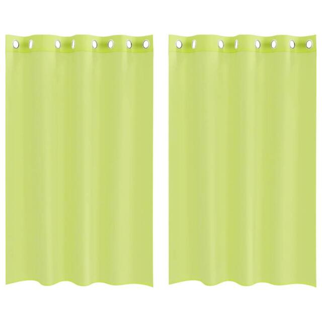 Berkfield Home Voile Curtains with Grommets 2 pcs Apple Green 140x175 cm - image 1