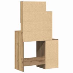 Berkfield Home Gorgeous Dressing Table with Mirror & LEDs Artisan Oak Engineer in Brown - thumbnail 6