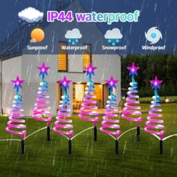 Bright Zeal Set of 8 48cm RGB Smart Spiral Tree Pathway Lights with App&Music Sync in White - thumbnail 4