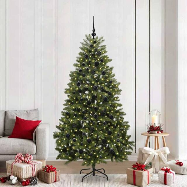 Berkfield Home Artificial Christmas Tree with Stand Green 210 cm PVC & Metal - image 1