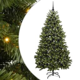 Berkfield Home Artificial Christmas Tree with Stand Green 210 cm PVC & Metal - thumbnail 2