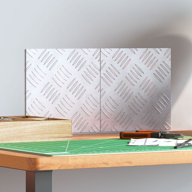 Berkfield Home Aluminium Checker Plates 2 pcs Anti-Slip 20x20 cm in Silver - Size: Medium - image 1