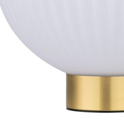 First Choice Lighting Betchley - Battery Operated Satin Brass Lamp with White Glass in Gold - thumbnail 4