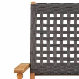 Berkfield Home Folding Garden Chairs 4 pcs Black Poly Rattan & Solid Wood - thumbnail 9