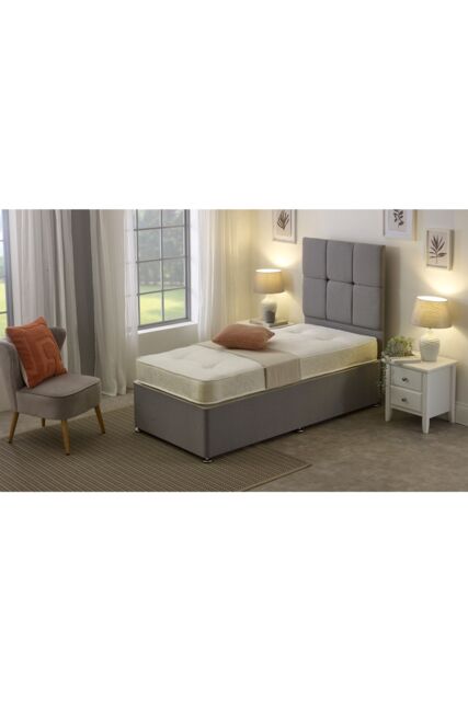 eXtreme Comfort Ltd Gold Damask Tufted Mattress 17cm Deep Dual-Sided Comfort Durable Cover in White - Size: Small Single - image 1