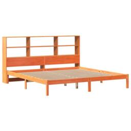 Berkfield Home Decorative Bookcase Bed without Mattress Wax Brown 200x200 cm Sol - thumbnail 1