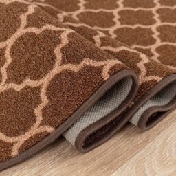 Smart Living Trellis Heavy Duty Machine Washable Hallway Kitchen Non Slip Door Mat in Brown - Size: 67 cm x 120 cm - thumbnail 3
