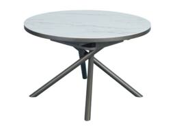 Vente-unique Extendable Dining Table for 4 To 6 People In Ceramic, MDF & Metal in White - thumbnail 7