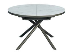 Vente-unique Extendable Dining Table for 4 To 6 People In Ceramic, MDF & Metal in White - thumbnail 5