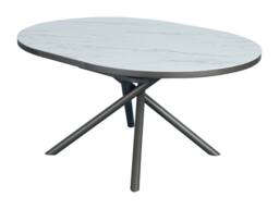 Vente-unique Extendable Dining Table for 4 To 6 People In Ceramic, MDF & Metal in White - thumbnail 8