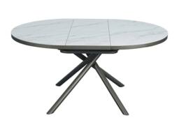 Vente-unique Extendable Dining Table for 4 To 6 People In Ceramic, MDF & Metal in White - thumbnail 6