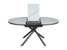 Vente-unique Extendable Dining Table for 4 To 6 People In Ceramic, MDF & Metal in White - thumbnail 9