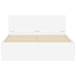 Berkfield Home Bed Frame with Headboard & LED White 120x190 cm Small Double - thumbnail 7