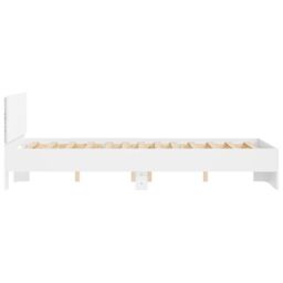 Berkfield Home Bed Frame with Headboard & LED White 120x190 cm Small Double - thumbnail 8