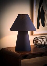 ValueLights Freddie Navy Blue Full Fabric Tapered Lamp Shade Table Lamp - thumbnail 2
