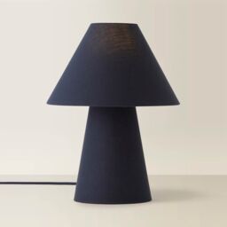 ValueLights Freddie Navy Blue Full Fabric Tapered Lamp Shade Table Lamp - thumbnail 6