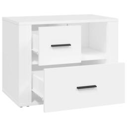 Berkfield Home Bedside Cabinet White 60x36x45 cm Engineered Wood - Size: 60 x 36 x 45 cm - thumbnail 7