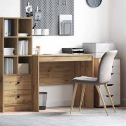 Berkfield Home Modern Writing Desk Artisan Oak Engineered Wood 90 x 50 x 76 cm in Brown - thumbnail 2