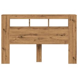 Berkfield Home LED Headboard Artisan Oak 160x18.5x103.5 cm Engineered Wood in Brown - thumbnail 6