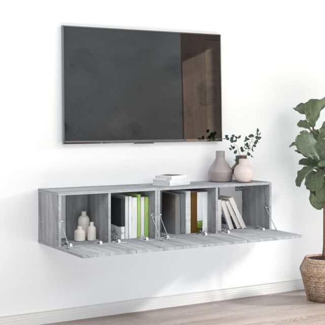 Berkfield Home 2 Piece TV Cabinet Set Grey Sonoma Engineered Wood - image 1