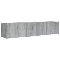Berkfield Home 2 Piece TV Cabinet Set Grey Sonoma Engineered Wood - thumbnail 2