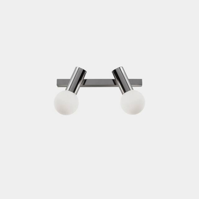 Netlighting Mist Double Bathroom Twin Wall Light Metallic Black E14 - image 1