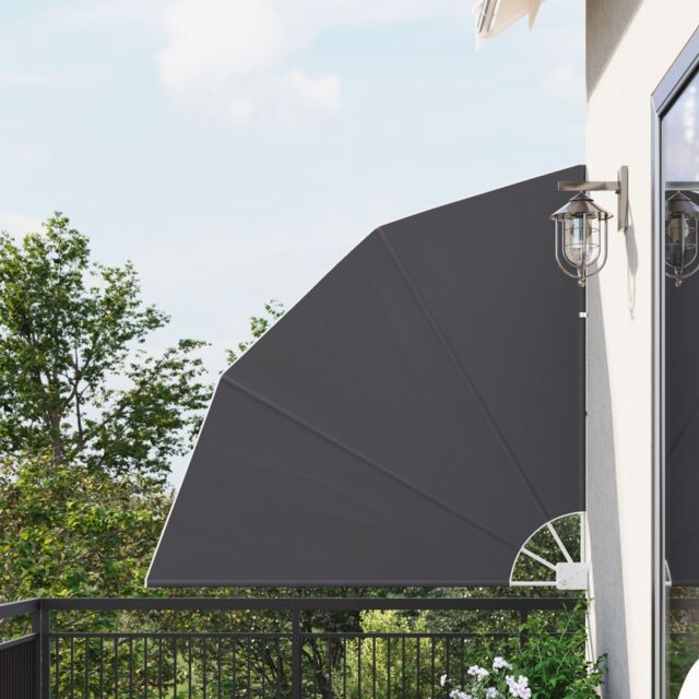 Berkfield Home Balcony Privacy Screen Folding Manual Black 140 x 140 cm Fabric - image 1