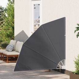 Berkfield Home Balcony Privacy Screen Folding Manual Black 140 x 140 cm Fabric - thumbnail 3