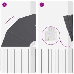 Berkfield Home Balcony Privacy Screen Folding Manual Black 140 x 140 cm Fabric - thumbnail 8