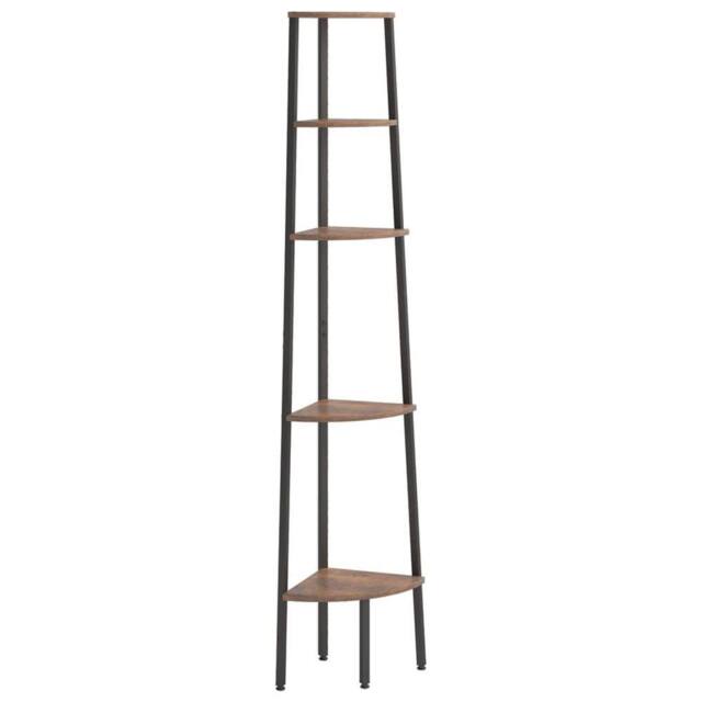 Berkfield Home 5-Tier Corner Shelf Dark Brown & Black 45.5x31.5x180 cm - image 1