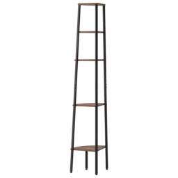 Berkfield Home 5-Tier Corner Shelf Dark Brown & Black 45.5x31.5x180 cm - thumbnail 5