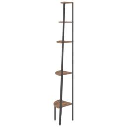 Berkfield Home 5-Tier Corner Shelf Dark Brown & Black 45.5x31.5x180 cm - thumbnail 4