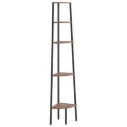 Berkfield Home 5-Tier Corner Shelf Dark Brown & Black 45.5x31.5x180 cm - thumbnail 1