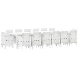Berkfield Home 15 Piece Garden Dining Set with Cushions White Poly Rattan - thumbnail 2
