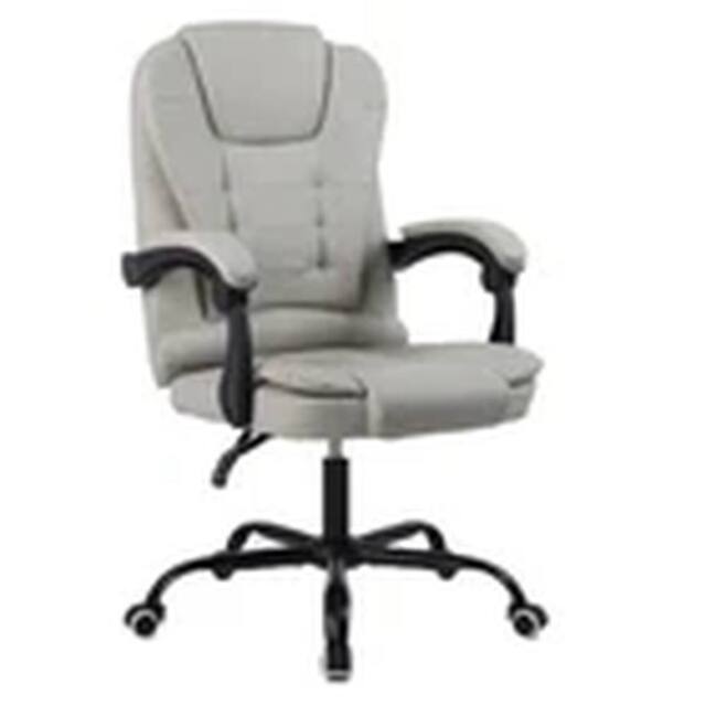 EONLION Reclining Office Chair Faux Leather Adjustable Seat Grey - image 1