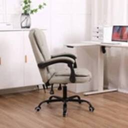 EONLION Reclining Office Chair Faux Leather Adjustable Seat Grey - thumbnail 3