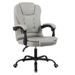 EONLION Reclining Office Chair Faux Leather Adjustable Seat Grey