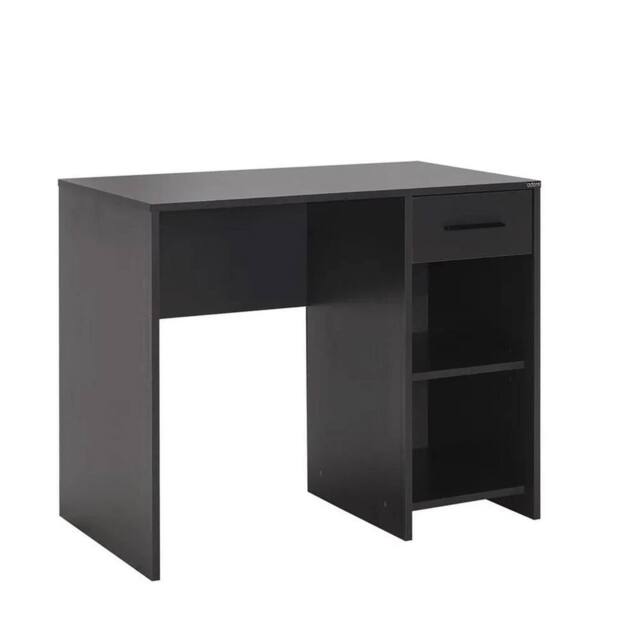 Nordara 1 Drawer Metal Study Desk w/ Handle & 2 Shelves in Grey - image 1