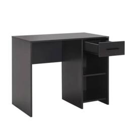 Nordara 1 Drawer Metal Study Desk w/ Handle & 2 Shelves in Grey - thumbnail 3