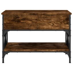 Berkfield Home Coffee Table Smoked Oak 70x50x50 cm Engineered Wood & Metal in Brown - Size: 70 x 50 x 50 cm - thumbnail 5