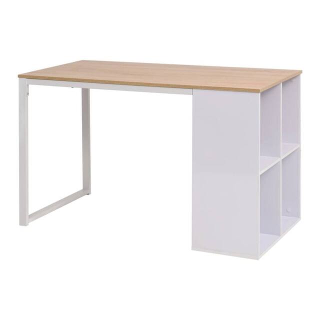 Berkfield Home Writing Desk 120x60x75 cm Oak & White - Size: 120 x 60 x 75 cm - image 1