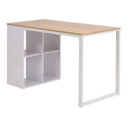 Berkfield Home Writing Desk 120x60x75 cm Oak & White - Size: 120 x 60 x 75 cm - thumbnail 3