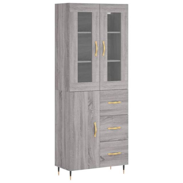 Berkfield Home Highboard Grey Sonoma 69.5x34x180 cm Engineered Wood - image 1