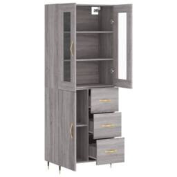 Berkfield Home Highboard Grey Sonoma 69.5x34x180 cm Engineered Wood - thumbnail 4